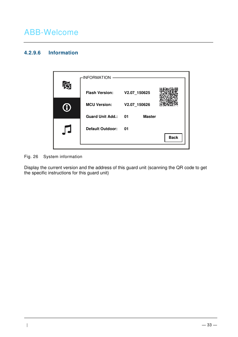 M2303 system information screen