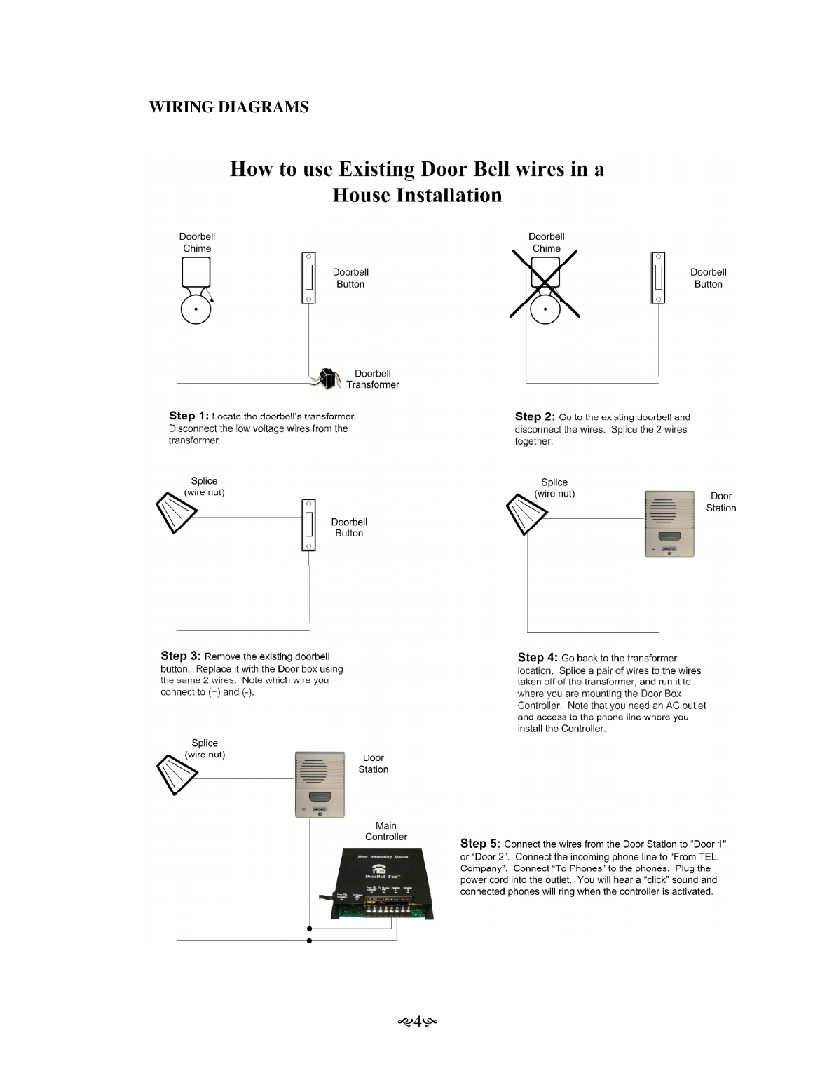 DoorBell Fon wiring diagram — converting an existing doorbell installation to work with the DoorBell Fon intercom system