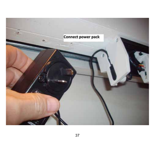 Autoslide power pack connection to the control unit