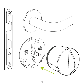 Attaching the Danalock smart knob to the mounted rosette plate