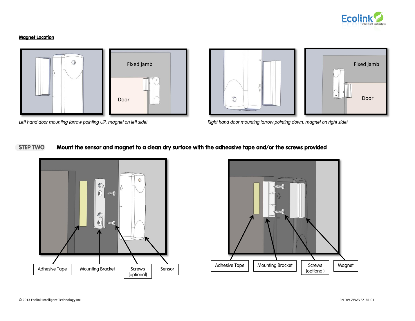 Left-hand vs right-hand door mounting orientation and bracket assembly diagram