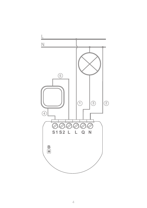 FIBARO Single Switch terminal schematic diagram