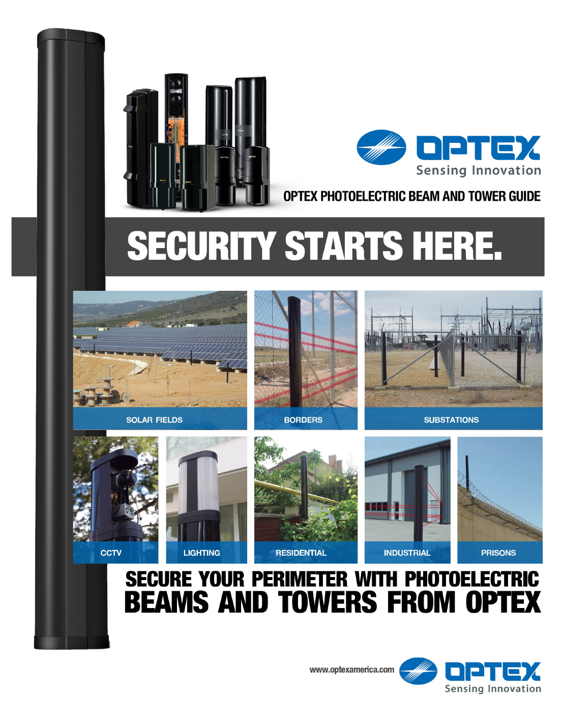 OPTEX photoelectric beam and tower application examples