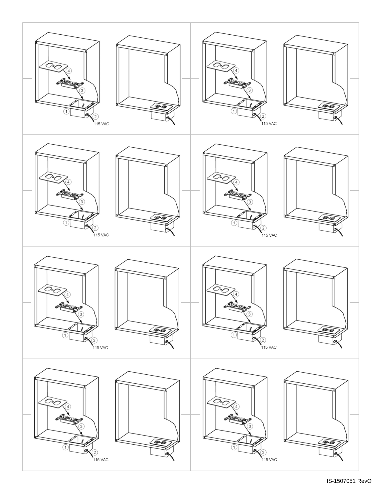 Duplex Outlet Power Kit installation diagram showing before and after assembly